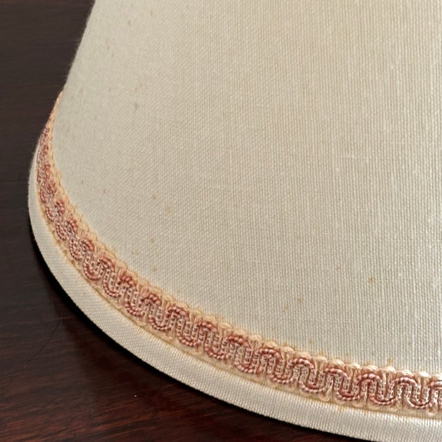 Late-20th Century Oval Empire Lamp Shade With Peach Trim For Sale - Image 14 of 14