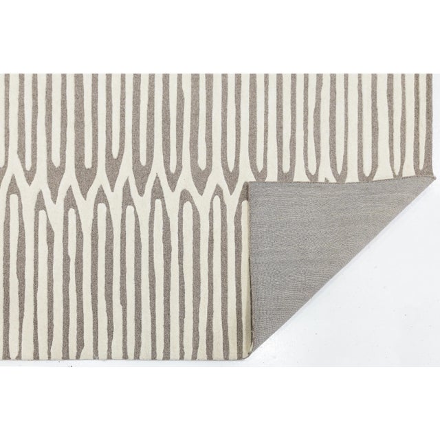 Modern 8x10 Modern Geometric Hand-Tufted Wool Area Rug - Neutral Taupe & Cream For Sale - Image 3 of 10