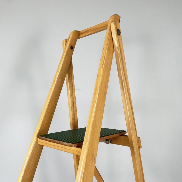 1960s Mid-Century Modern Italian Wooden Ladder by Fabbrica Scale Alberti, 1960s For Sale - Image 5 of 18