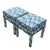 Schumacher Schumacher Valkyrie Flame Stitch Parsons Ottomans in Emerald & Peacock- Pair For Sale - Image 4 of 10