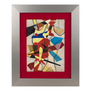 Multicolor Abstract Cubist Oil Painting With Monogram Signature Mj