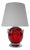 Bright Red Crystal Glass Lamp by Börne Augustsson for Åseda, Sweden For Sale