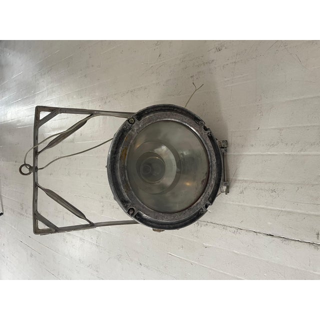 Mid 20th Century Mid 20th Century Mid Century Modern Nautical French Industrial Light fixture For Sale - Image 5 of 5