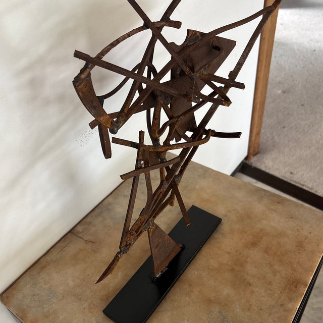 Modernist Abstract Welded Scrap Steel Sculpture For Sale - Image 4 of 6