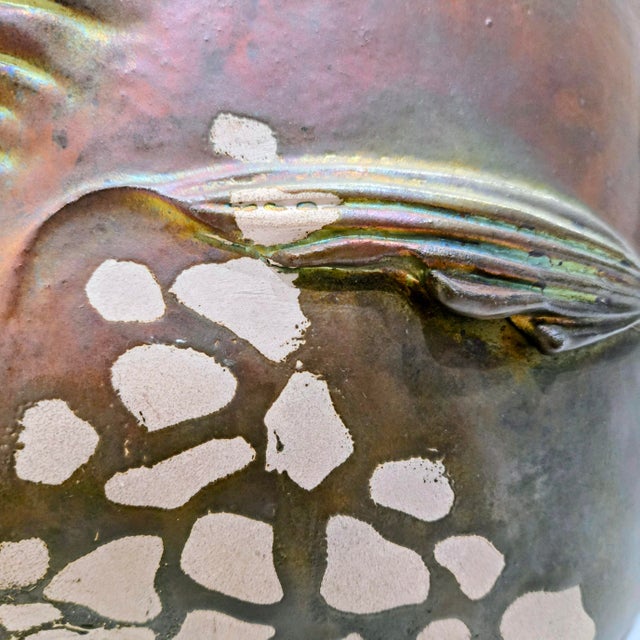 1960s Mid-Century Gialletti Gp Deruta Volcanic Luster Ceramic Fish Sculpture, Italy For Sale - Image 10 of 13