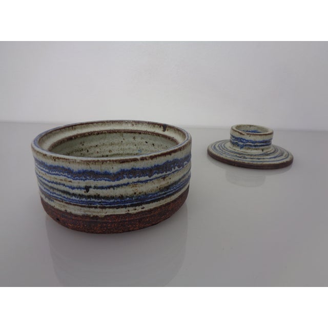 Ceramic Studio Ceramic Bowl with Lid by Tue Poulsen, Denmark, 1960s For Sale - Image 7 of 13