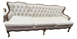 Vintage Attributed Bassett Furniture - Chalons Collection -Tufted French Provincial Sofa in Sequoia Cherry