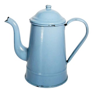 Enameled Iron Coffee Pot, France, 1960s For Sale