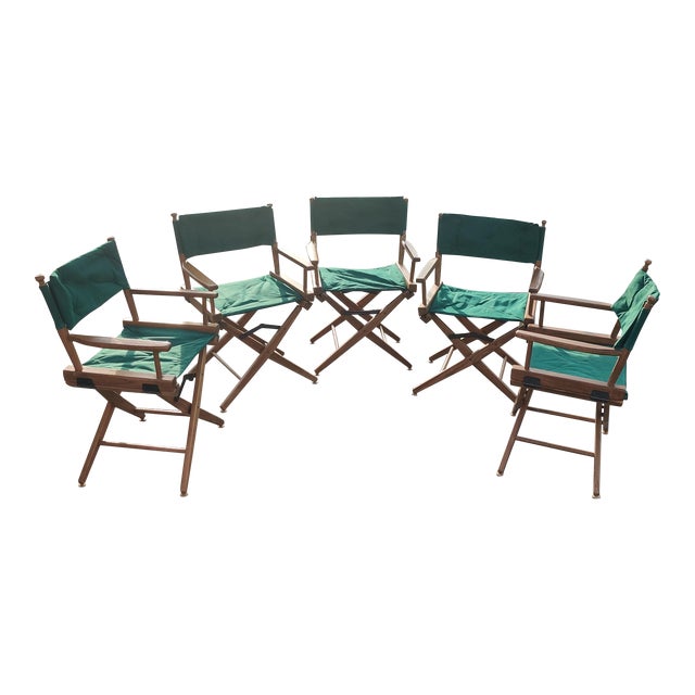 1990s Set of Five Vintage Folding Director's Chairs For Sale