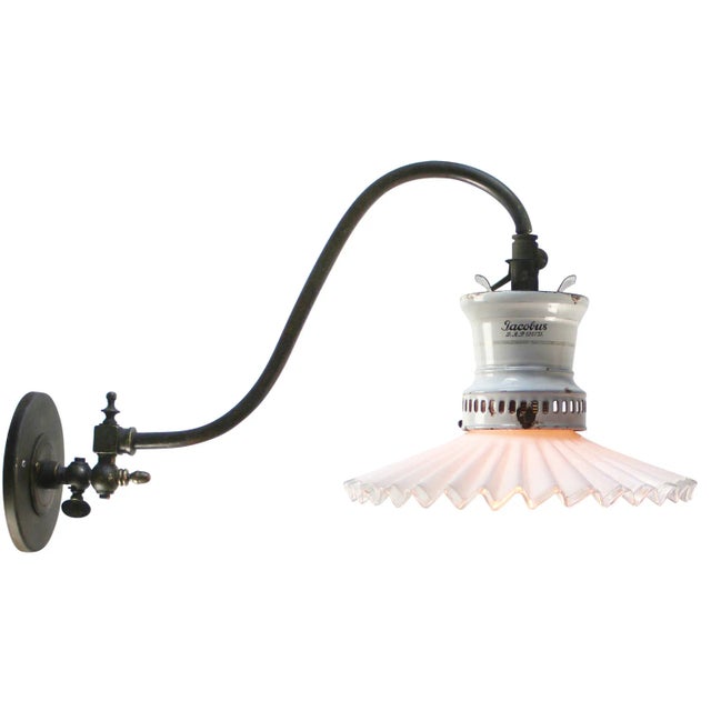 Metal Antique German Sconce Wall Lamp, 1910 For Sale - Image 7 of 10