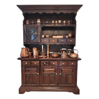 1970s Ethan Allen Old Tavern 2-Piece Hutch For Sale
