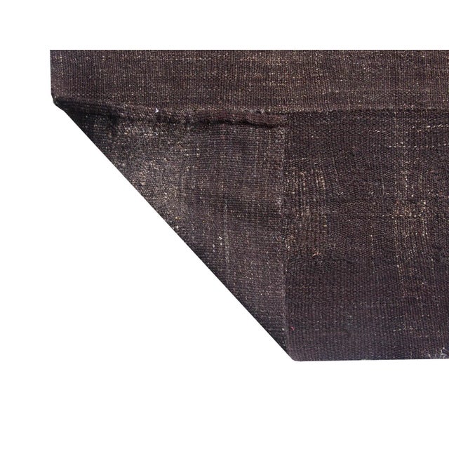 Mid 20th Century Oversized Dark Brown Turkish Tente Kilim Rug For Sale - Image 5 of 6