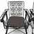 1950s Black Scrolling Wrought Iron Glider Rocking Settee & Chair Patio Outdoor Set For Sale - Image 5 of 5