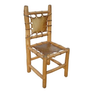 Vintage Southwestern Leather Drum Chair Signed by Gilbert Vargas For Sale