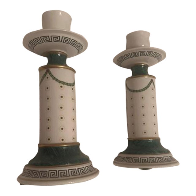 Giulia Mangani Style Porcelain Candlestick For Sale
