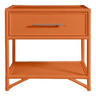 Olympia One-Drawer Nightstand in Citrus Orange For Sale
