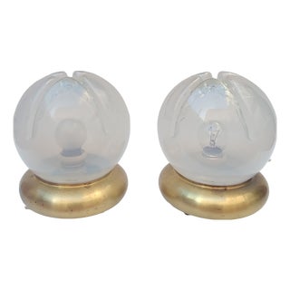 Italian Murano Glass Table Lamps, 1970s, Set of 2 For Sale