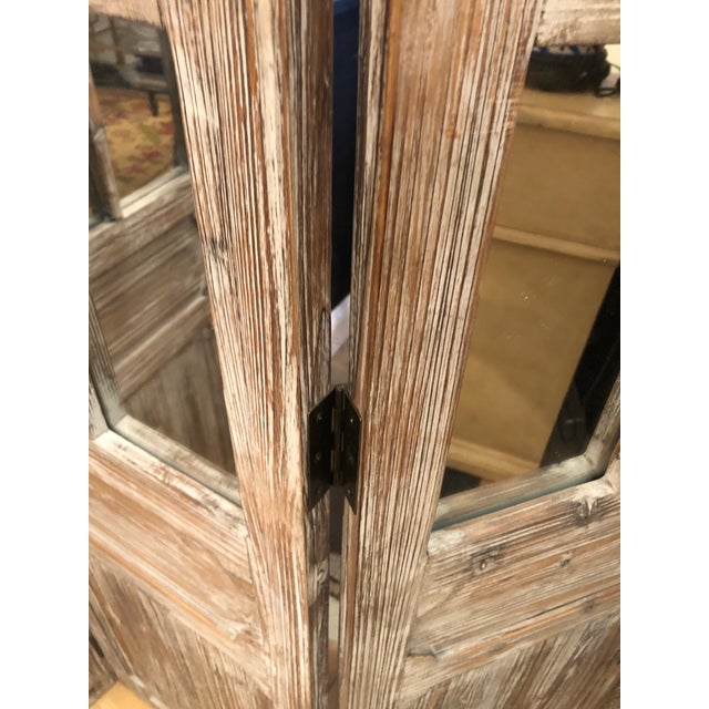 Distressed Wood 3 Panel Screen Room Divider Chairish
