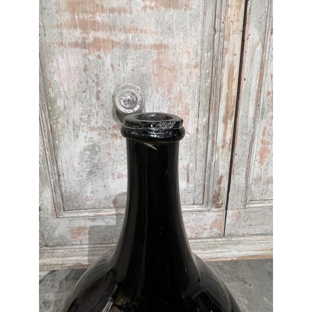 Late 19th Century Large Antique French Hand Blown and Painted Wine Bottle, Normandy, Circa 1880s For Sale - Image 5 of 8