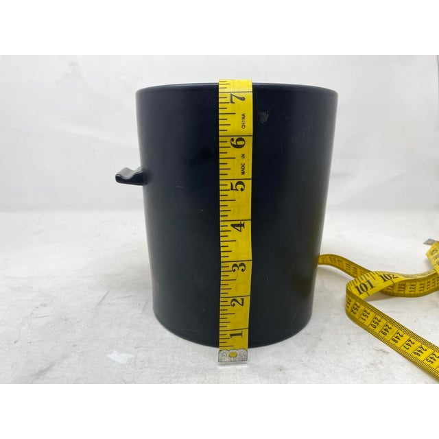 1980s 1980s Postmodern Asymmetrical Matte Black Ceramic Wine Chiller by Lushlife For Sale - Image 5 of 8