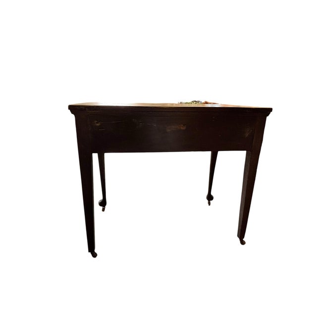 Mid 20th Century Vintage Distressed Writing Table With Single Drawer & Ceramic Knobs For Sale - Image 5 of 11