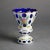 White Bohemian Hand Painted & Gilt Cobalt Cut to Clear Glass Footed Vase, Early 20th Century For Sale - Image 8 of 10