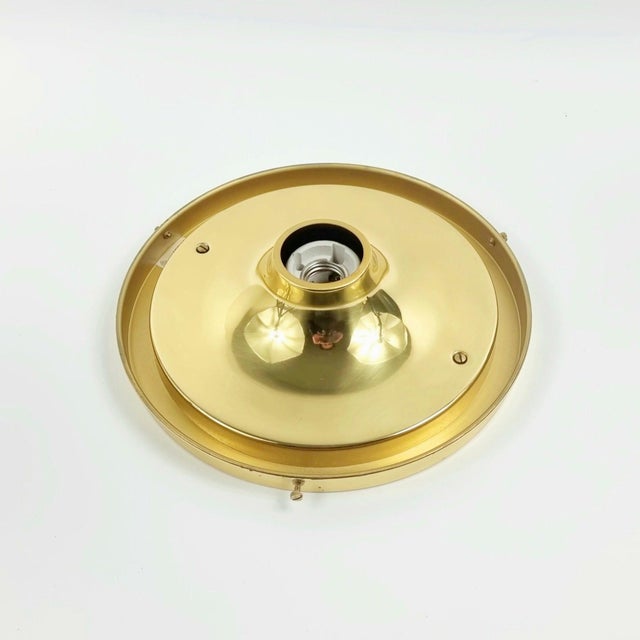 Mid-Century Glass and Metal Flush Mount from Limburg, Germany, 1960s For Sale - Image 10 of 12