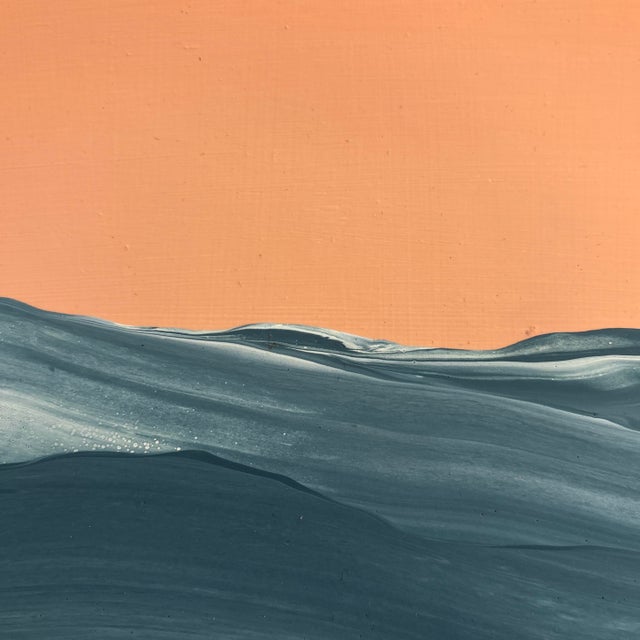 Abstract "Heat Waves" Abstract Art in Antique Frame, Original Seascape Painting by JTS For Sale - Image 3 of 12