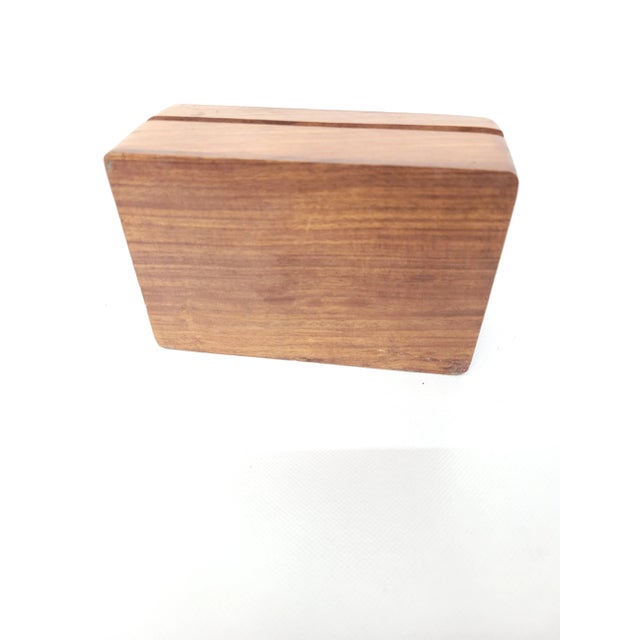 Rustic 1980s Vintage Miniature Brass & Wood Box For Sale - Image 3 of 9