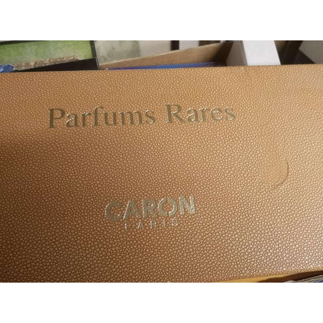 Caron Paris French perfume set Made in France Luxury edition Glass, leather, gilt metal. Original cardboard box. Made in...