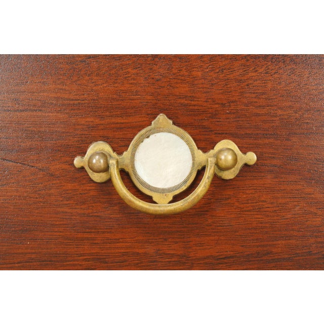 Mid 20th Century Vintage Victorian Style Oak Barrister Bookcase With Leaded Glass For Sale - Image 5 of 15