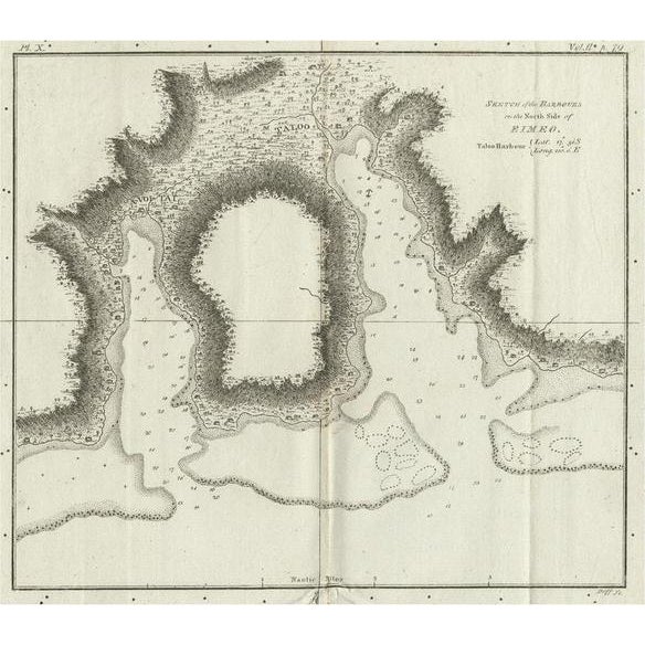 Antique Plan of the Harbour of Taloo by Cook, 1781 For Sale