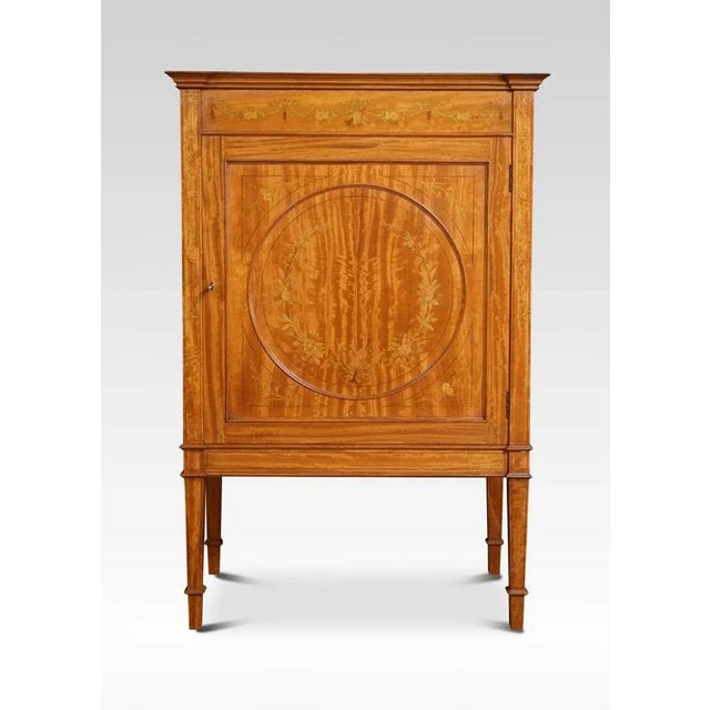 Sheraton Revival Satinwood Inlaid Side Cabinet, 1890s For Sale - Image 10 of 10