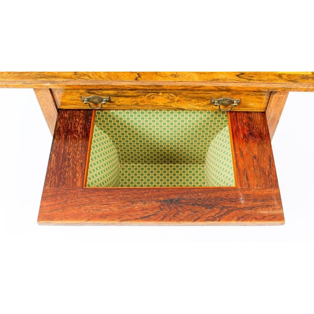 Brown Edwardian Inlaid Workbox Side Table, 19th Century For Sale - Image 8 of 17