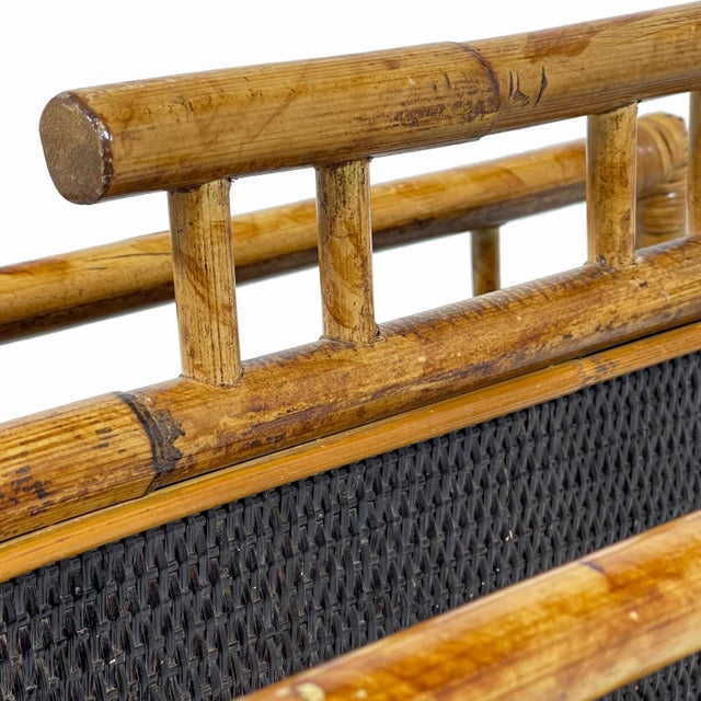 Wood Rattan and Cane Magazine Stand For Sale - Image 7 of 10