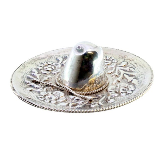 Metal Mexican Hat in Silver with Application and Corded Friezes For Sale - Image 7 of 7