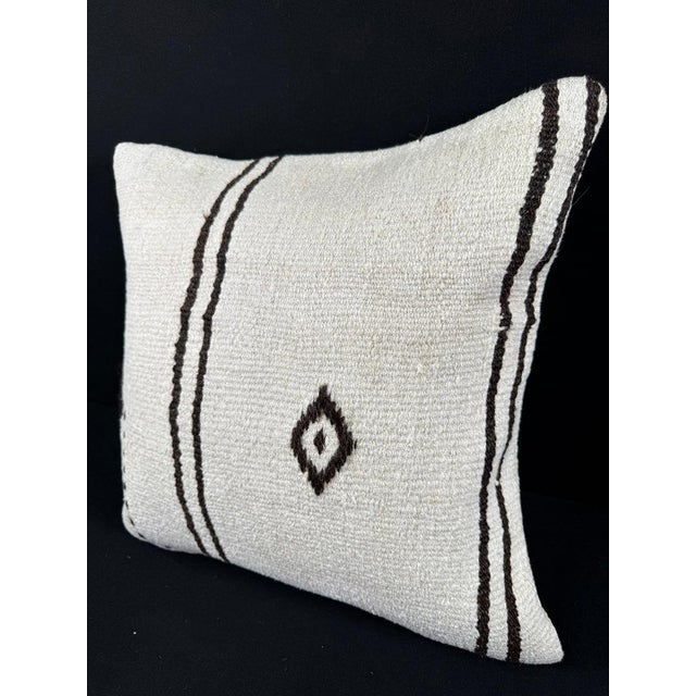 Turkish Hemp Pillow Cushion Natural Beige Brown Pillow Cushion Cover 20"x20" For Sale - Image 4 of 4