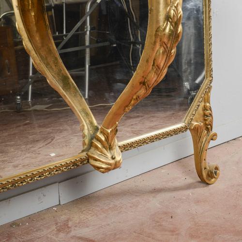 Mid-Century Modern Wall Mirror Console with Floor Shelf For Sale - Image 8 of 9