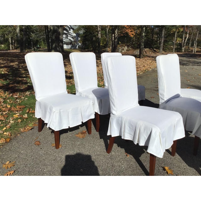 Set of 8Pottery Barn “Megan” Parson Chairs With Custom Made Heavy