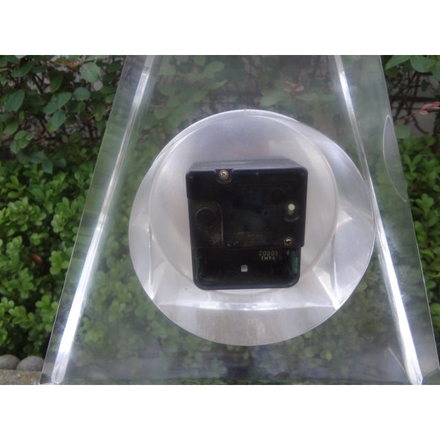 Mid Century Modern Neoclassical Style Acrylic Clock For Sale - Image 10 of 12