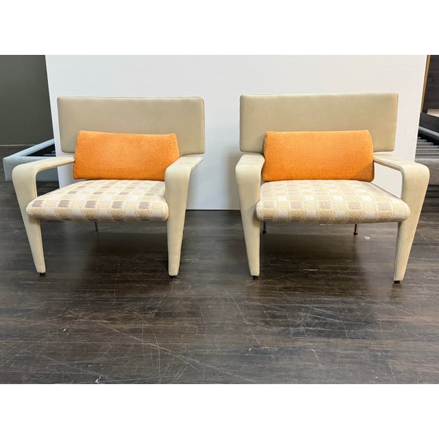 Design Plus Gallery presents a Pair of the Mind lounge chairs from Il Loft. This model pairs a steel frame and legs with...