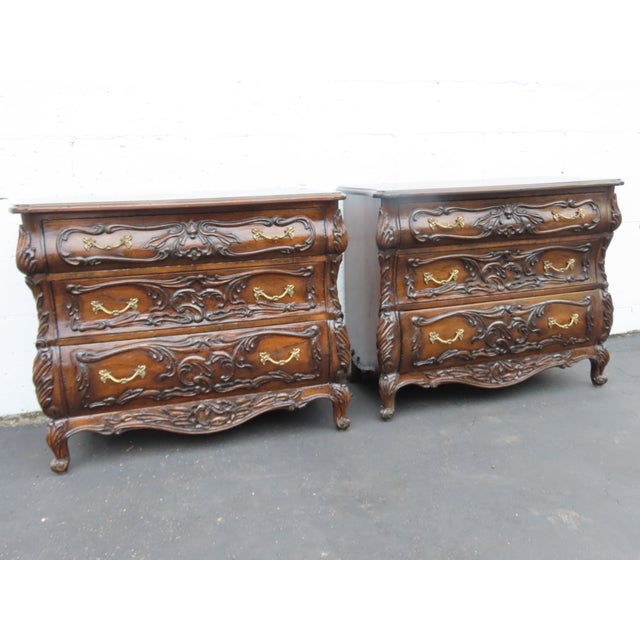 This beautiful Pair of Commodes is made of wood, and solid wood. These two high quality pieces feature highly elegant...