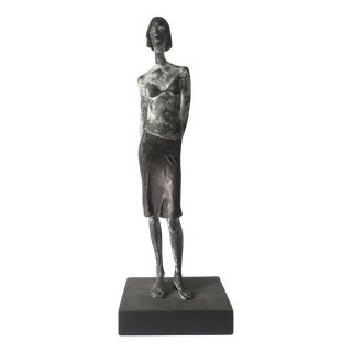 Italian Cast Lost Wax and Bronze Sculpture by Aron Demetz Guardando, 2004 For Sale