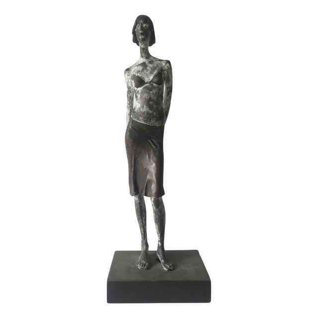 Italian Cast Lost Wax and Bronze Sculpture by Aron Demetz Guardando, 2004 For Sale