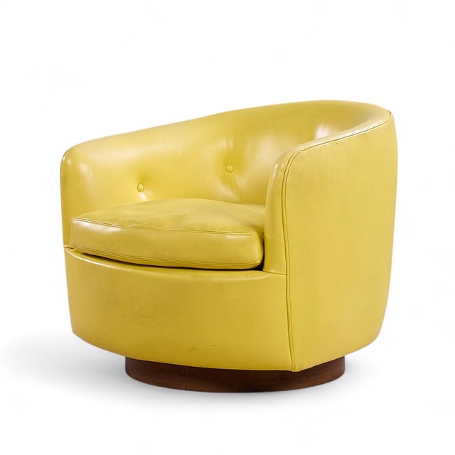 Milo Baughman for Thayer Coggin Roxy Mid Century Walnut Swivel Tilt Lounge Chairs - Pair For Sale - Image 12 of 12