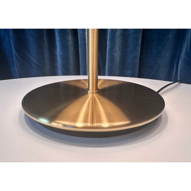 Beige Large Minimalist Table Lamp in Brass and Wild Silk from Staff Leuchten, 1960s For Sale - Image 8 of 18