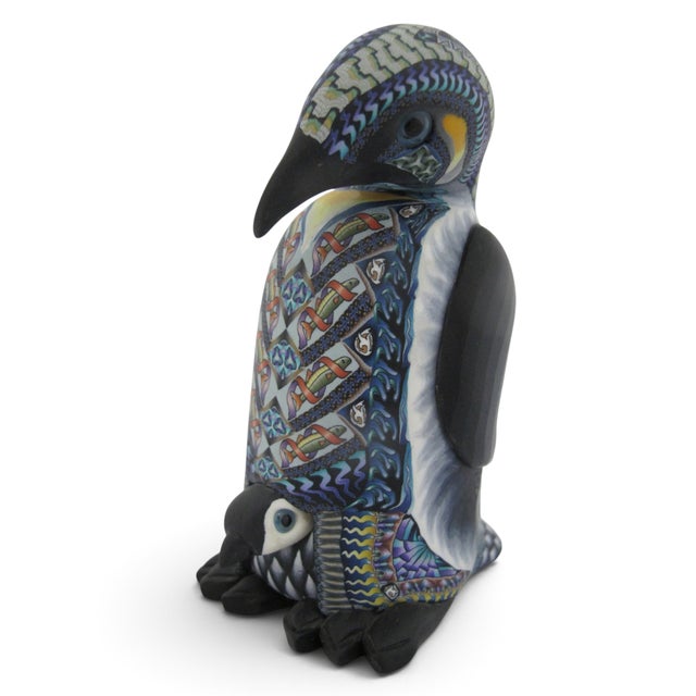 Jon Stuart Anderson Polymer Millefiori Clay Mother Penguin Baby Chick Sculpture For Sale In Portland, OR - Image 6 of 12