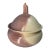 Boho Chic Handmade Ceramic Handmade Lidded Vessel With Cream, Lavender and Pink Glaze For Sale