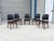 Mid-Century Modern 1960s Set of 6 Refinished Danish Modern Teak & Black Vinyl Dining Chairs- Set of 6 For Sale - Image 3 of 15