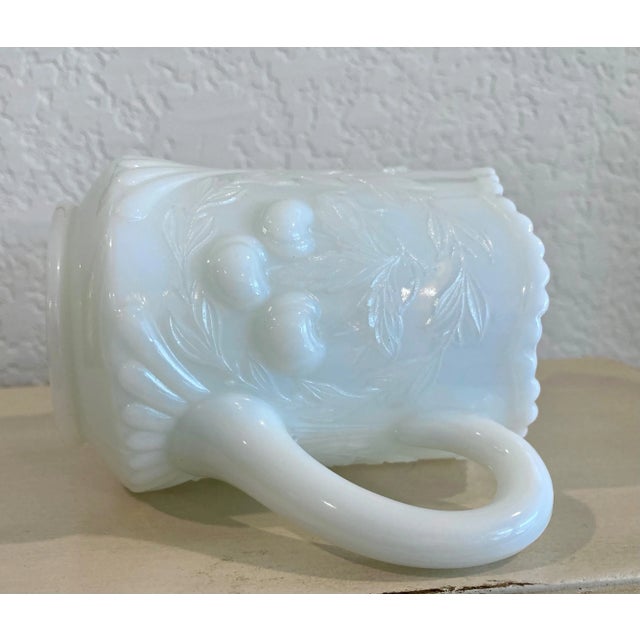 Glass Mid 20th-Century Wreathed Cherry Milk Glass Creamer by l.g. Wright Glass For Sale - Image 7 of 13